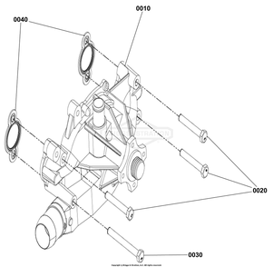 Engine Group - Water Pump Diagram and Parts List for 080018-02  Briggs and Stratton Generator